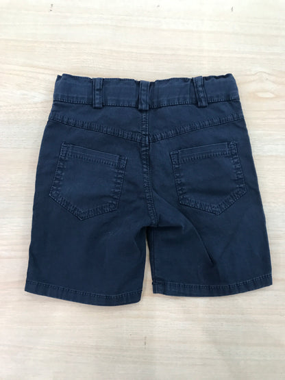 Pantalone Jo Milano in cotone blu scuro corto con elastico in vita e tasche laterali