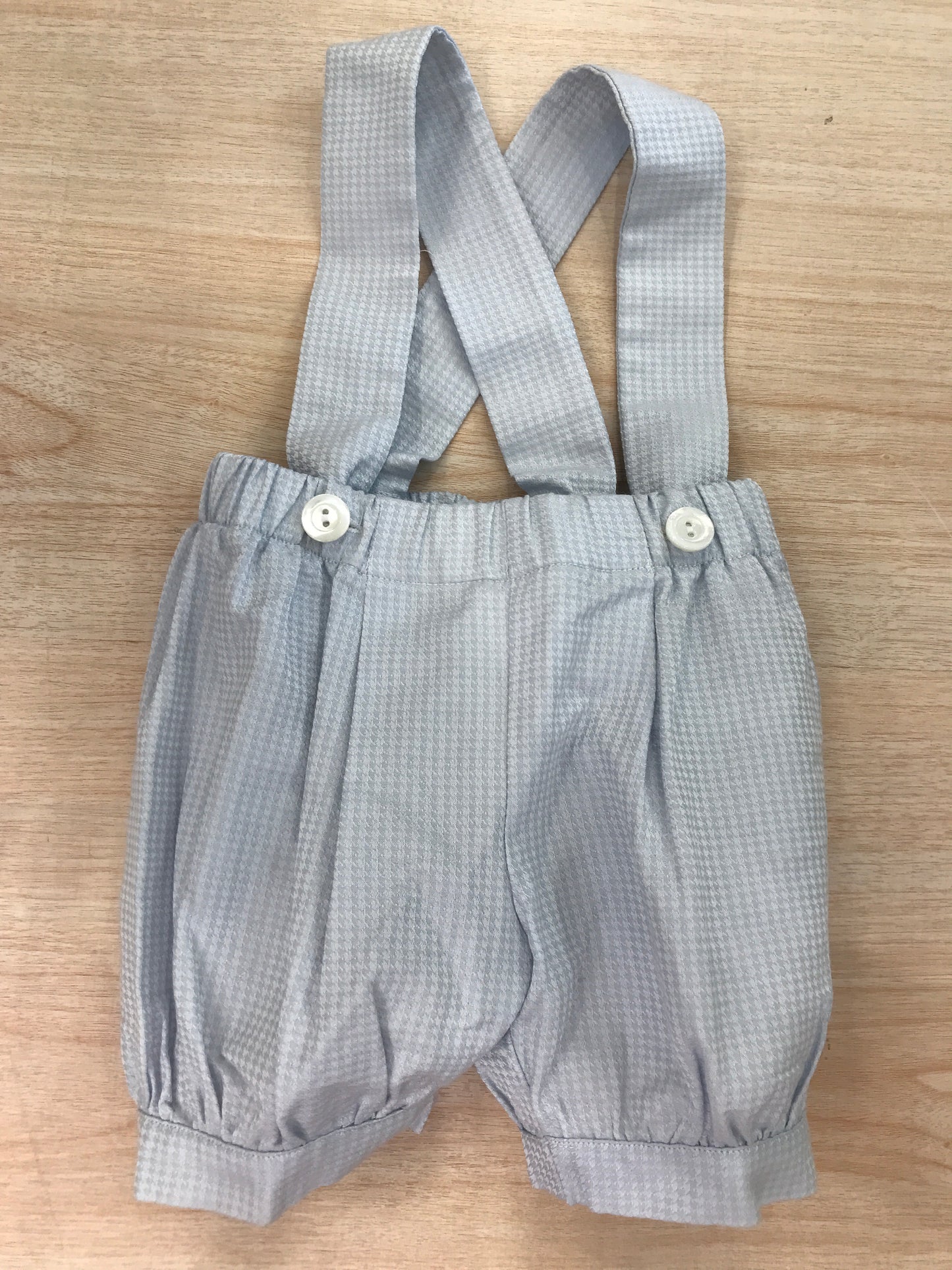 Pantalone Colibrì a sbuffo con bretelle con rifiniture celesti