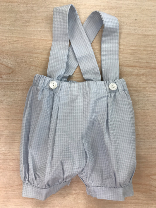 Pantalone Colibrì a sbuffo con bretelle con rifiniture celesti