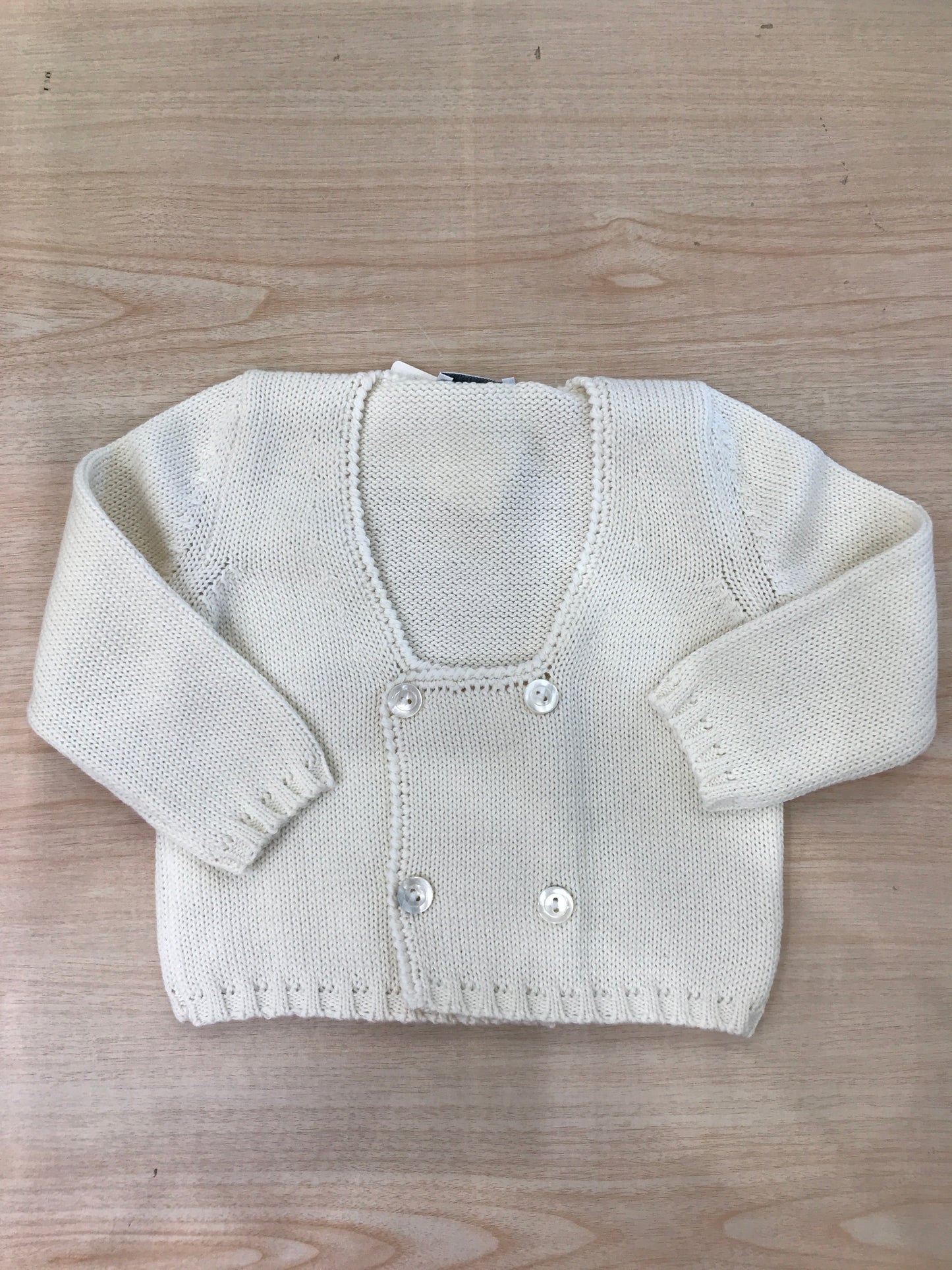 Cardigan Colibrì panna doppiopetto con bottoncini