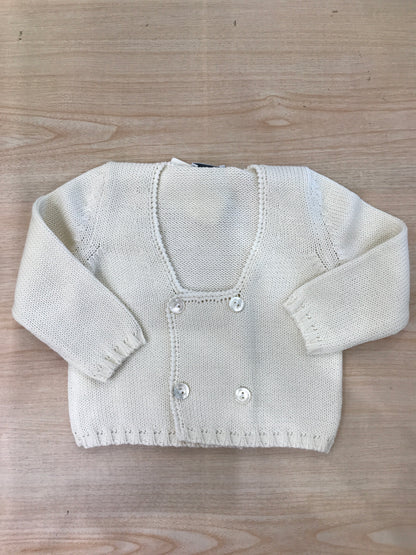 Cardigan Colibrì panna doppiopetto con bottoncini