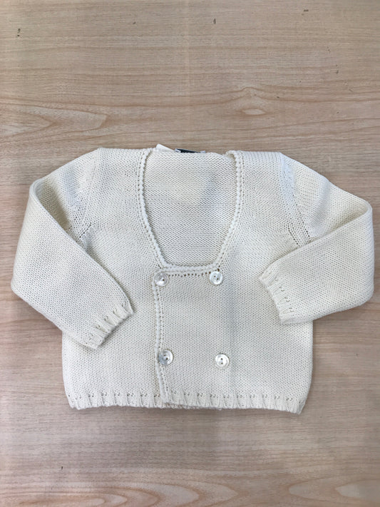 Cardigan Colibrì panna doppiopetto con bottoncini
