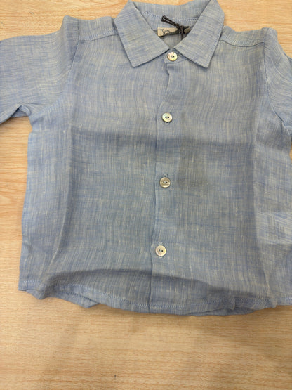 Camicia Jo Milano in lino manica lunga con bottoni in madreperla