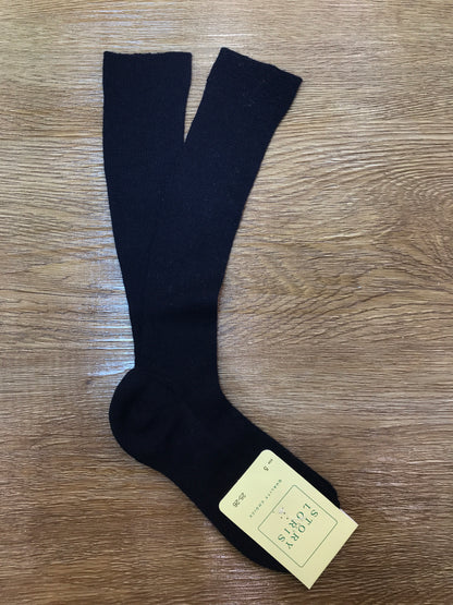 Calzino Story Loris  in caldo cotone blu scuro basico alto alla gamba