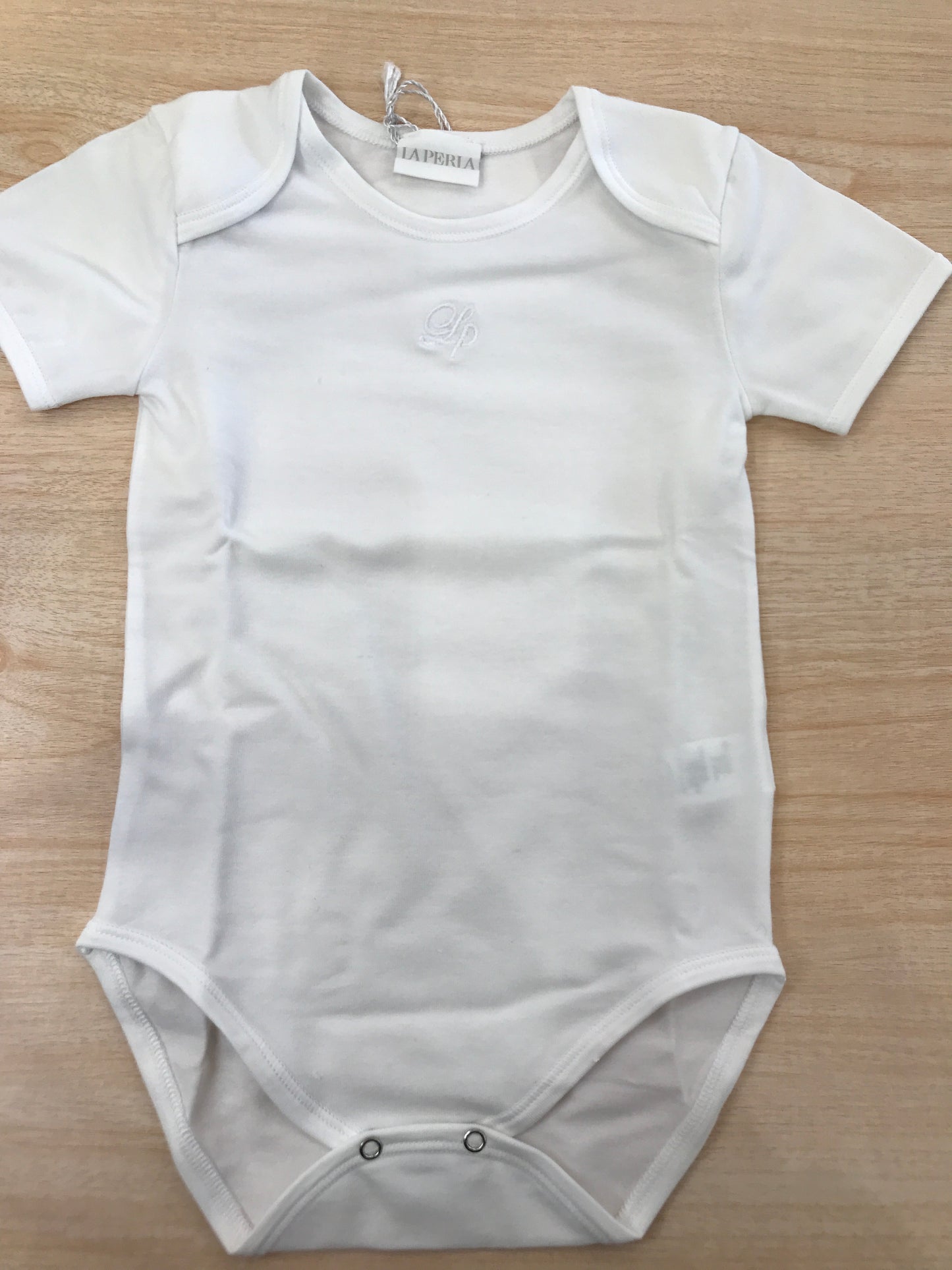 Body La Perla di cotone mezza manica con logo centrale
