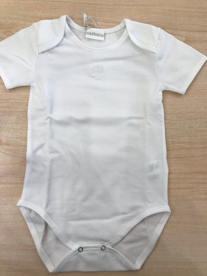 Body La Perla di cotone mezza manica con logo centrale