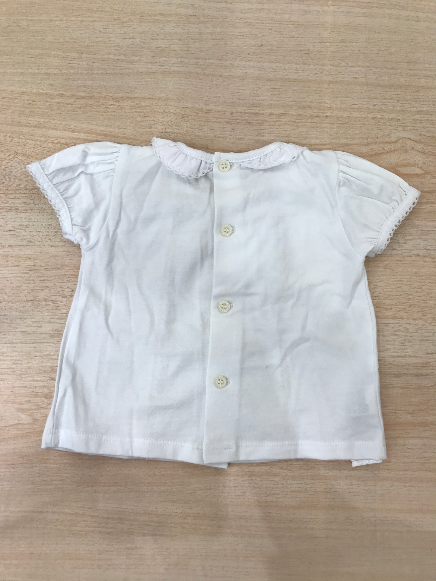 T-Shirt Paz Rodriguez in cotone mezza manica con collo con rusche smerlata con e con applicazioni sul davanti
