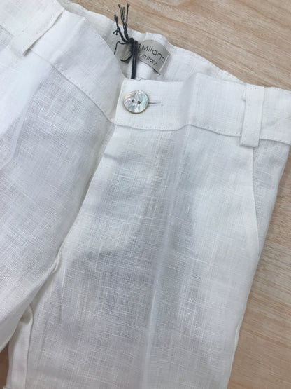 Pantalone Jo Milano in lino corto con tasche