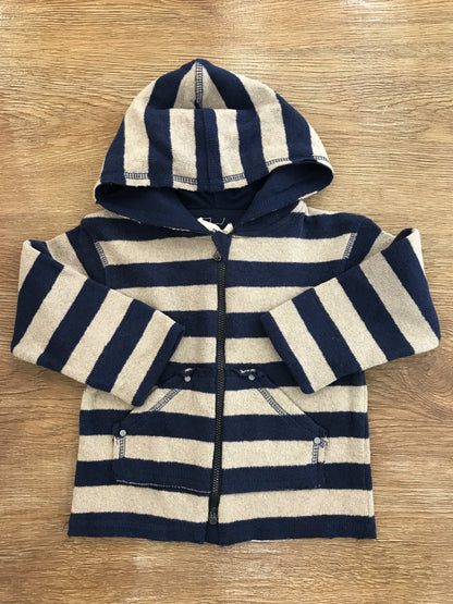 Tuta Maperò due pezzi blu scuro con righe beige