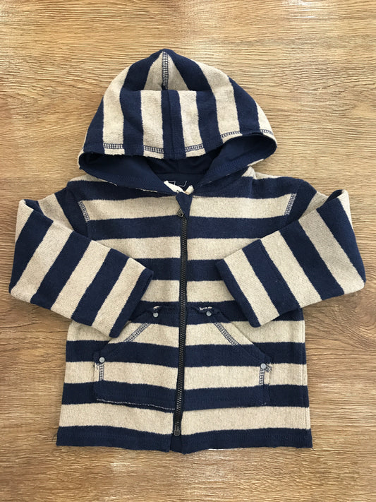 Tuta Maperò due pezzi blu scuro con righe beige
