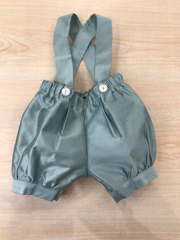 Pantalone Colibrì di colore verde menta a sbuffo con bretelle con polsini alle caviglie