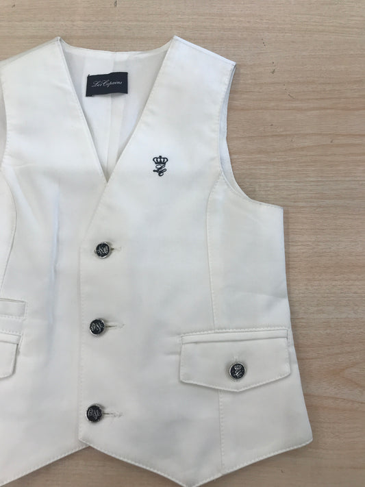 Gilet Les Copains bianco con tasche e bottoncini blu