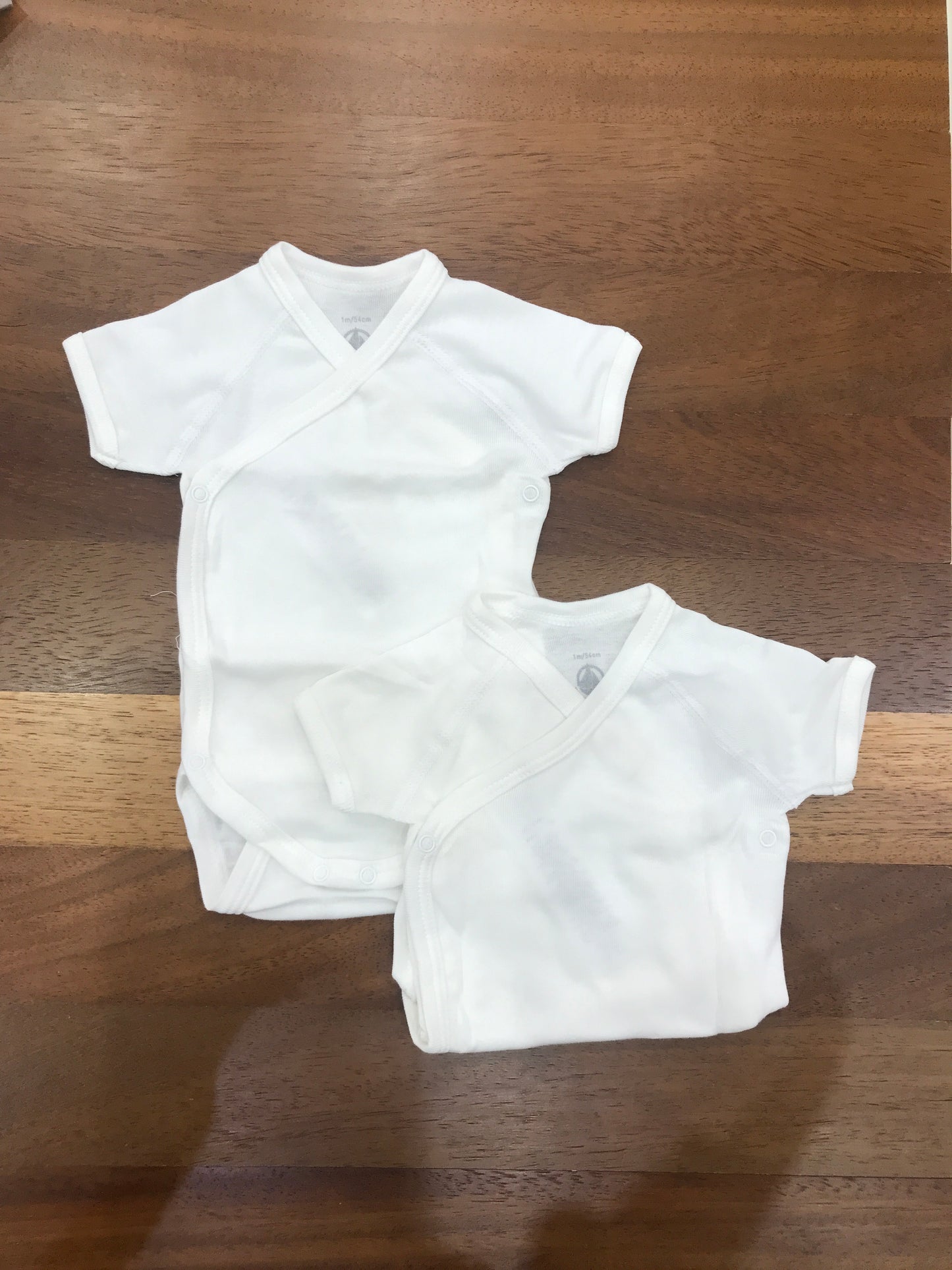 Body Petit Bateau coppia antipanico mezza manica di cotone bianco