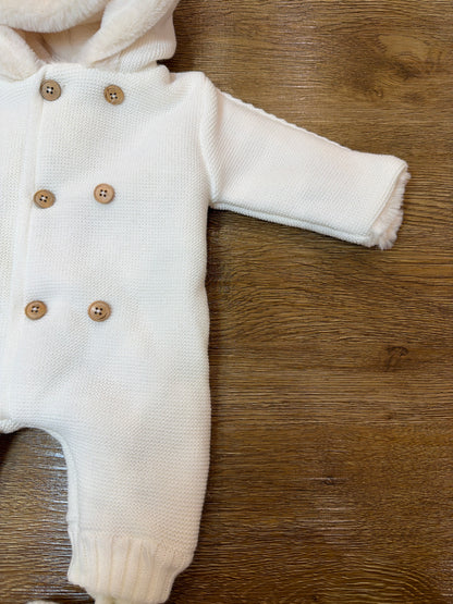 Eskimo PCS intero con cappuccio con pelliccia interna piccoli bottoncini e piedini