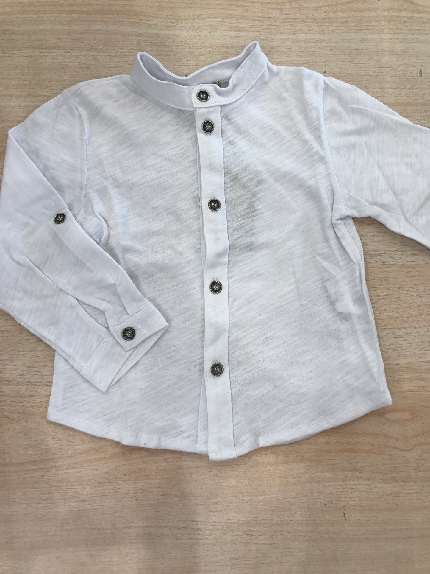 Camicia Maperò in cotone bianca manica lunga con bottoncini sul davanti