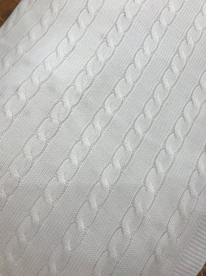 Coperta Nannafrufru in lana con lavorazione di trecce su tutt'essa