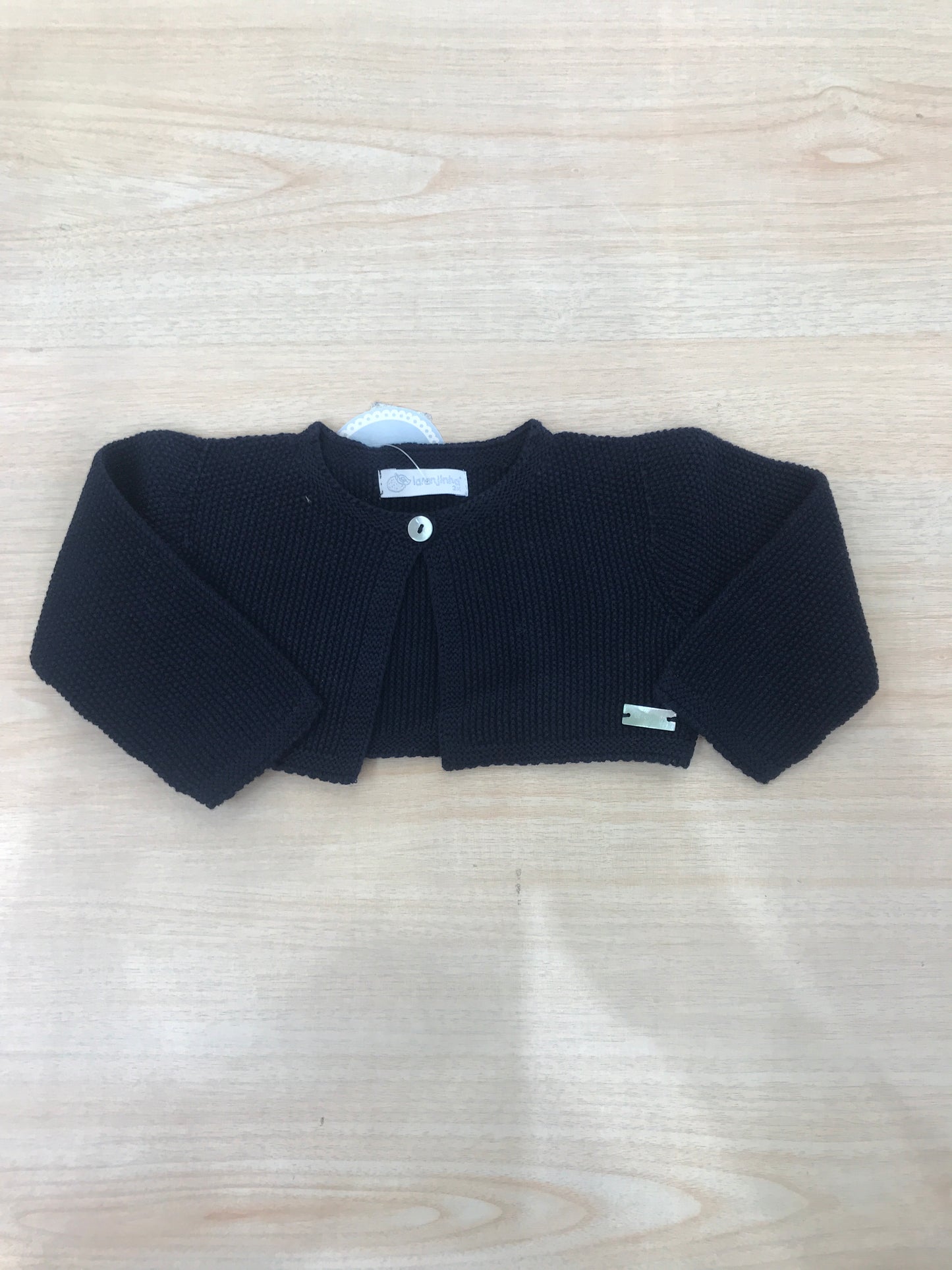 Cardigan Laranjinha in filo di cotone con un piccolo bottoncino