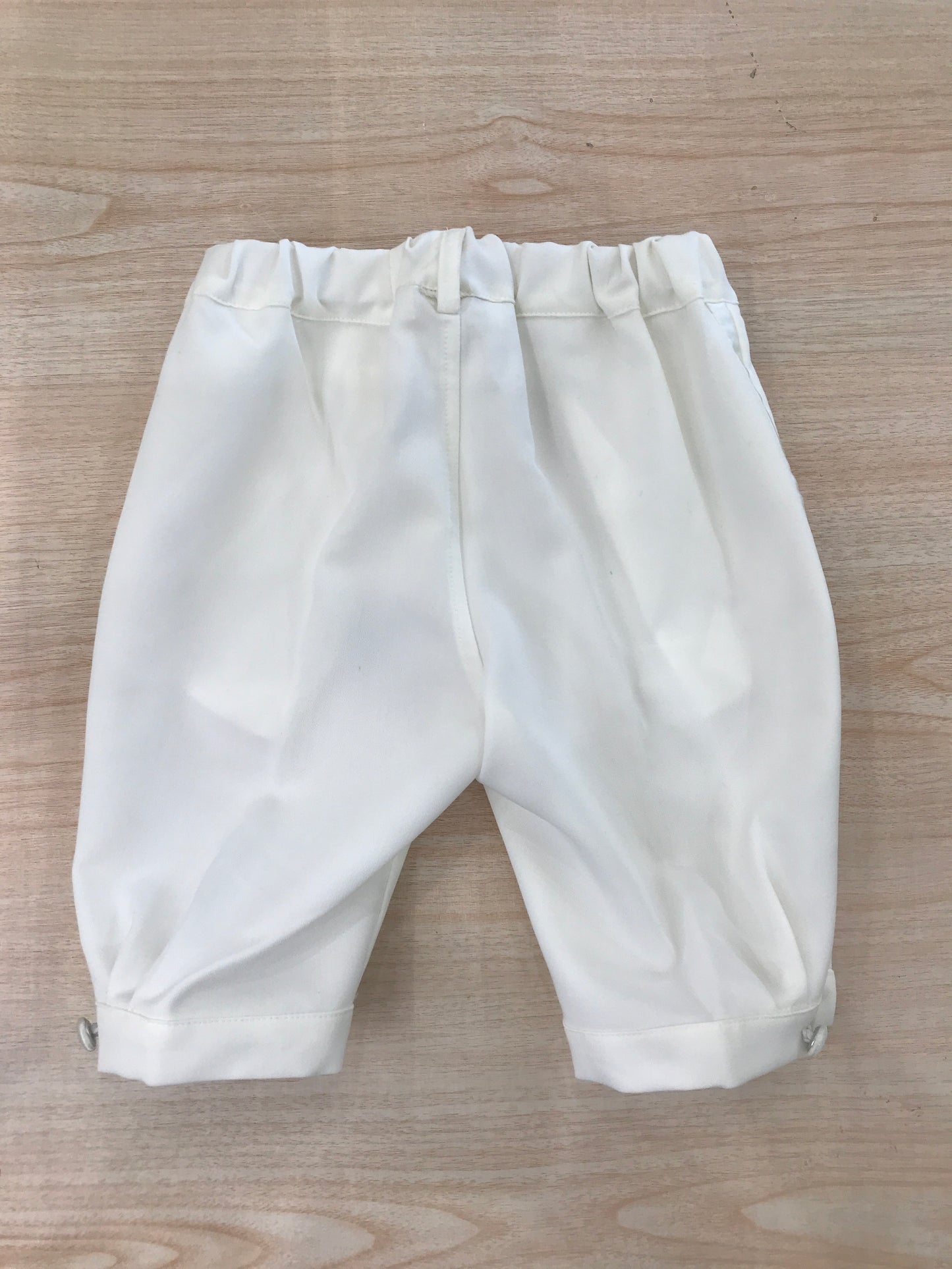 Pantalone Cielo Blu bianco a sbuffo con polsini alle caviglie e riga laterale