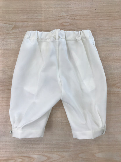Pantalone Cielo Blu bianco a sbuffo con polsini alle caviglie e riga laterale