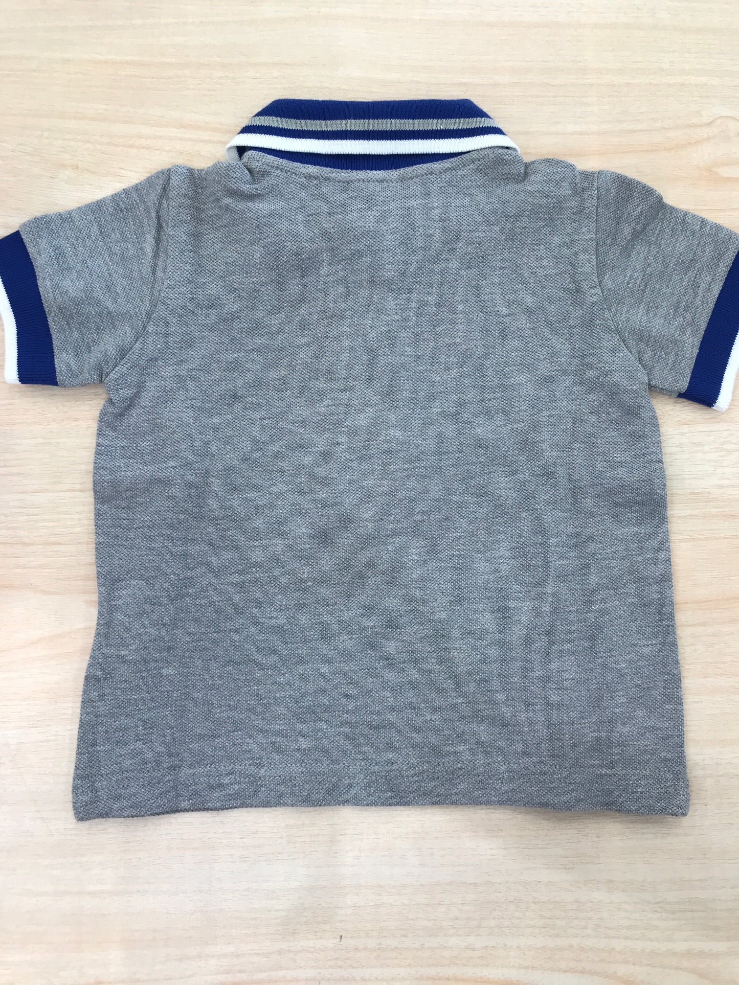 Polo Jo Milano in cotone mezza manica grigia con rifiniture bluette e bianche