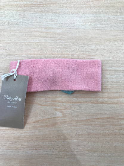 Fascia Baby Lord in filo rosa ortensia con fiocco verde sul davanti