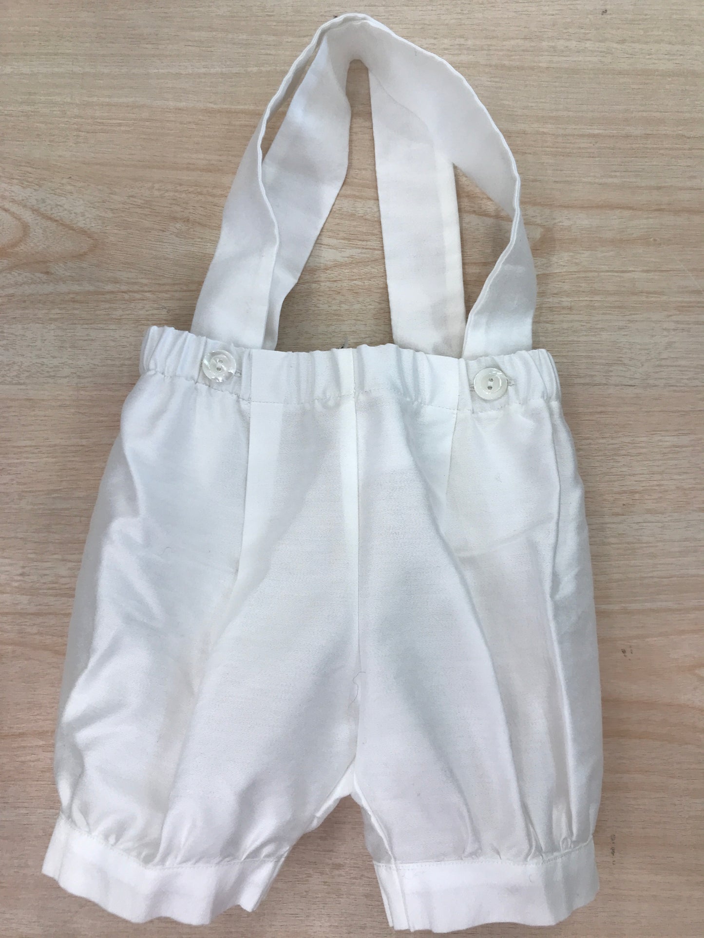 Pantalone Colibrì in cotone con bretelle a sbuffo bianco