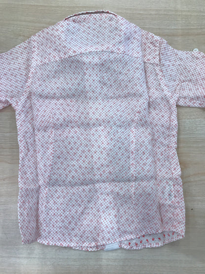 Camicia Crocefisso Milano manica lunga di base bianca con dettagli rosati e pois rossi