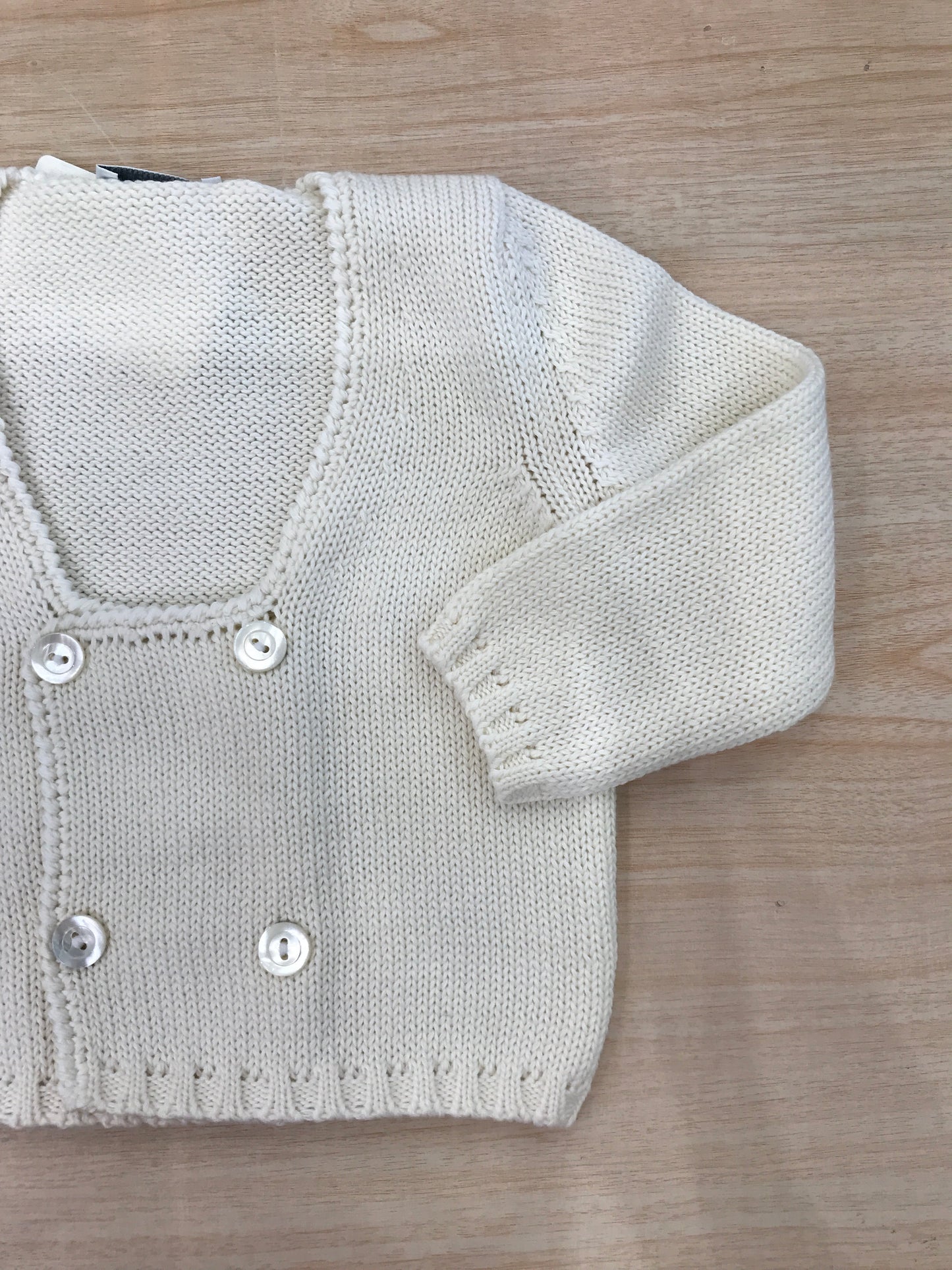 Cardigan Colibrì panna doppiopetto con bottoncini
