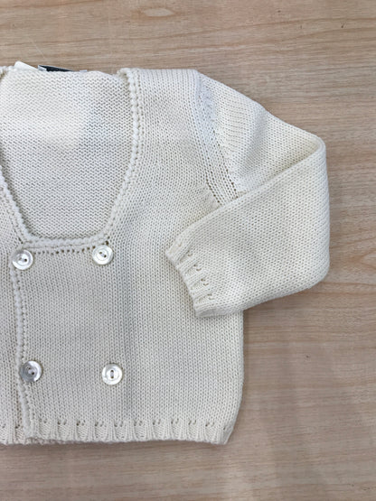 Cardigan Colibrì panna doppiopetto con bottoncini