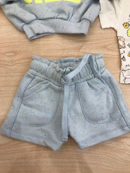 Tuta AVentiQuattrore in cotone celeste tre pezzi con sacca con t-shirt decorata da giochi
