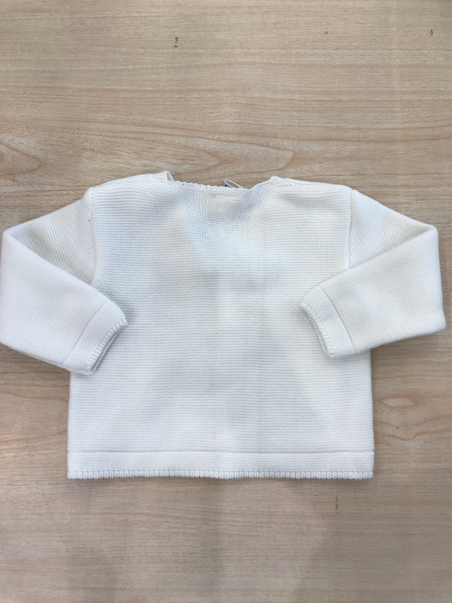Cardigan Paz Rodriguez in filo panna con bottoni in madre perla pois in rilievo bianchi