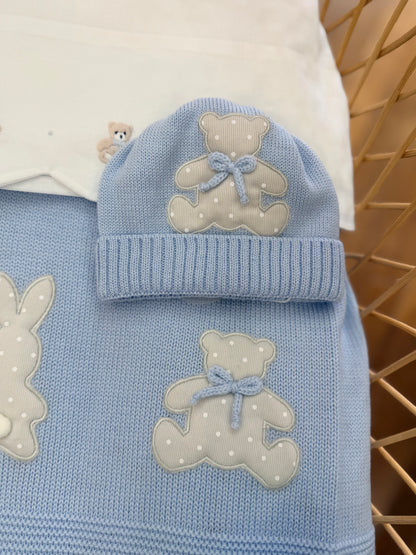 Coordinato nascita Baby Lord con orsetti e conigli a pois