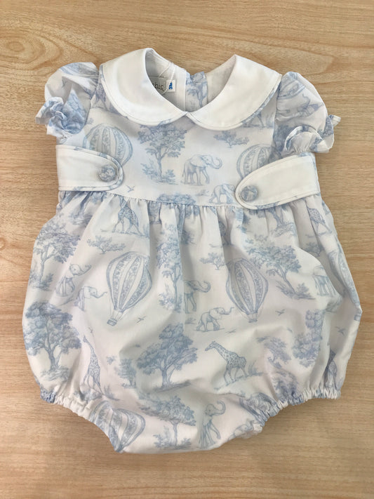 Pagliaccetto Fofettes in cotone mezza manica bianco con fantasia zoo con piccoli animali