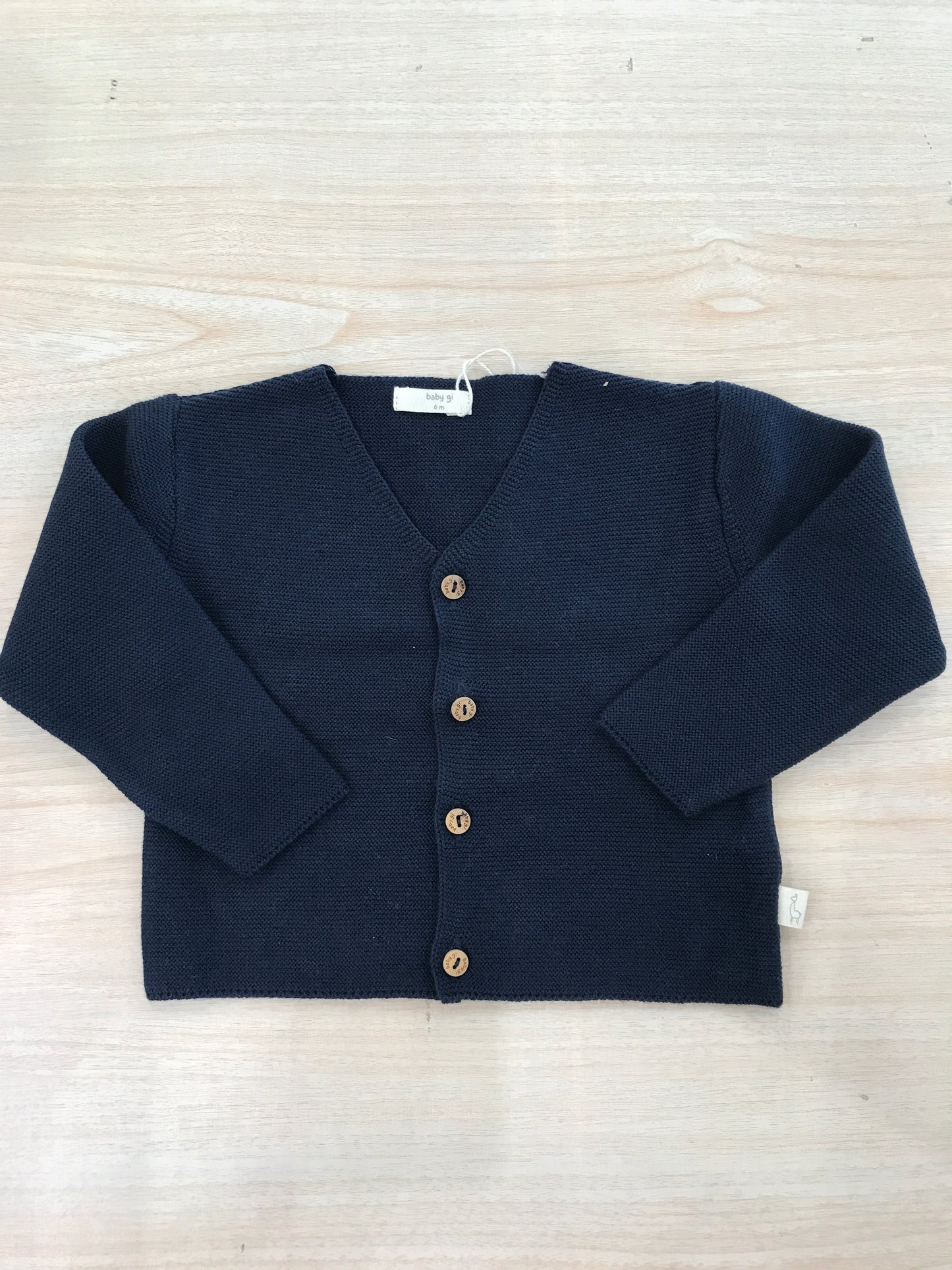 Cardigan PCS in filo blu scuro con piccoli bottoncini