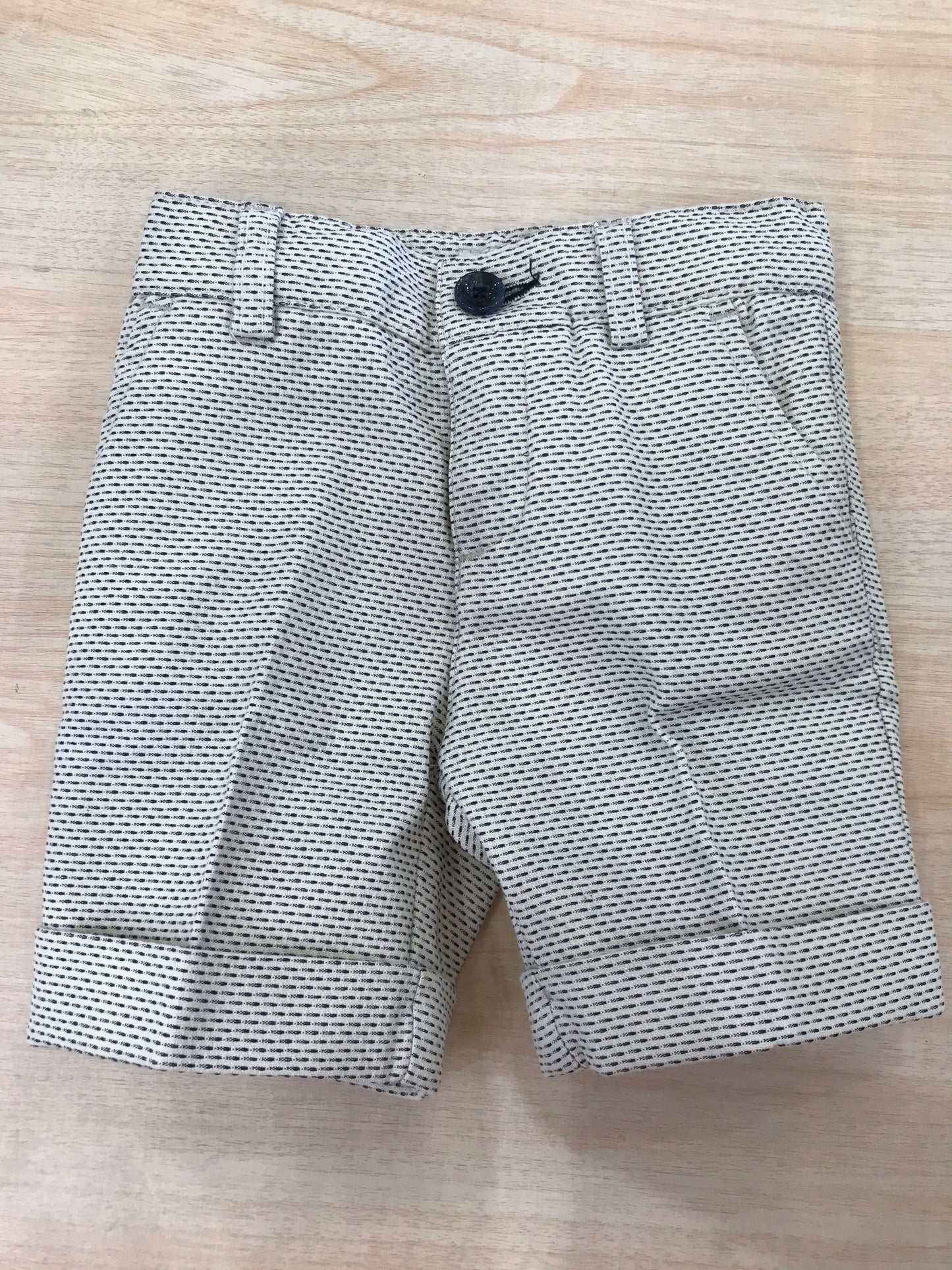 Pantalone John Twig corto beige con rifiniture blu con tasche