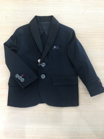 Giacca Crocefisso manica lunga blu scuro con bottoncini e tasche