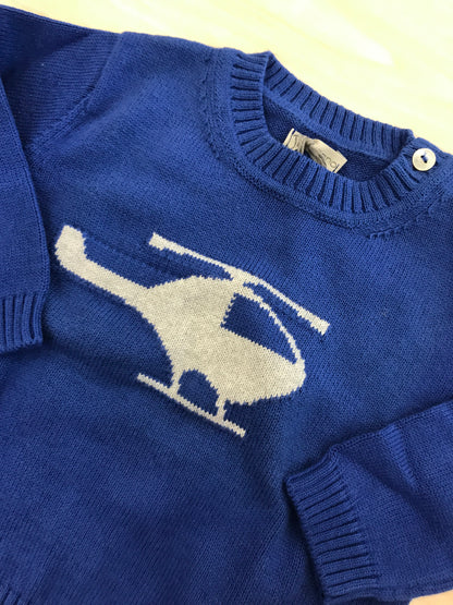 Maglione Jo Milano in filo manica lunga con elicottero sul davanti