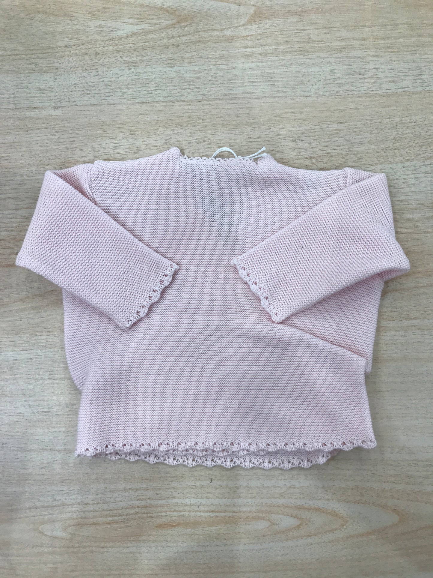 Cardigan Baby Lord in filo rosa ad incrocio