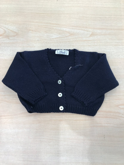 Cardigan Biebi in filo con tre bottoncini blu scuro