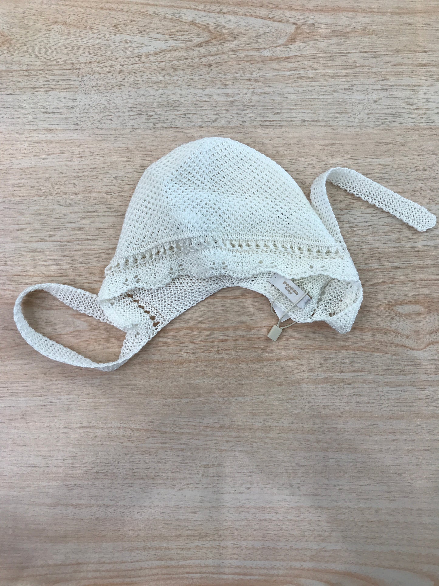 Cuffia PCS in filo traforata panna con laccetti