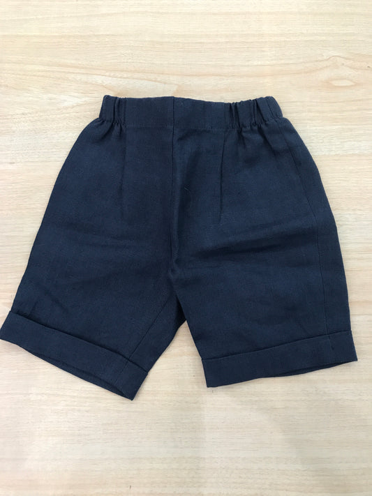 Pantalone Colibrì in lino blu scuro con elastico in vita