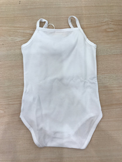 Body Story Loris in cotone bianco con bretelle bianche con rusche in pizzo sul davanti