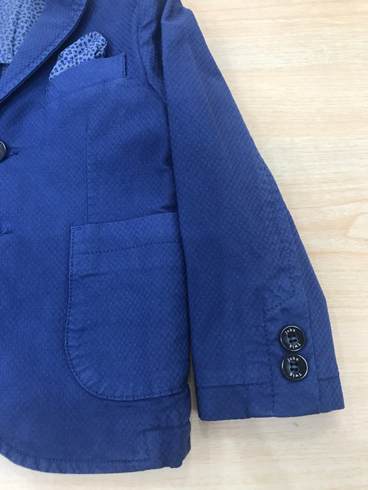 Giacca John Twig bluette con tasche bottoncini e pochette laterale