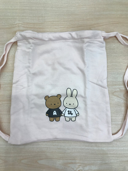 Tuta AVentiQuattrore in cotone rosa tre pezzi t-shirt felpina e pantalone lungo con sacca abbinata decorato da orsetti