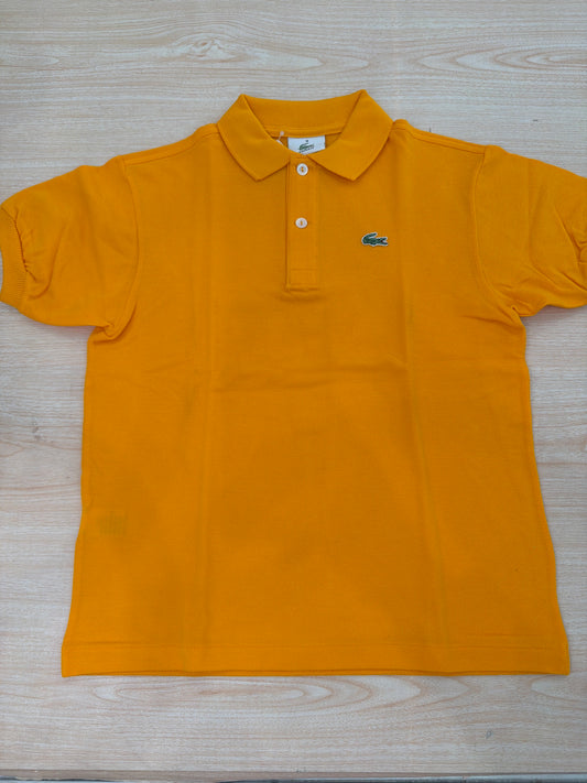Polo Lacoste in cotone mezza manica con bottoncini e logo ricamato lateralmente unisex