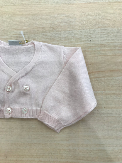 Cardigan Coccodè in filo rosa doppio petto con bottoncini