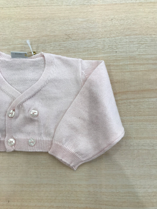 Cardigan Coccodè in filo rosa doppio petto con bottoncini