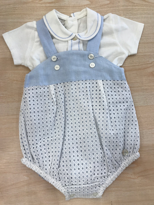 Completo Paz Rodriguez in cotone salopette con bretelle con body mezza manica