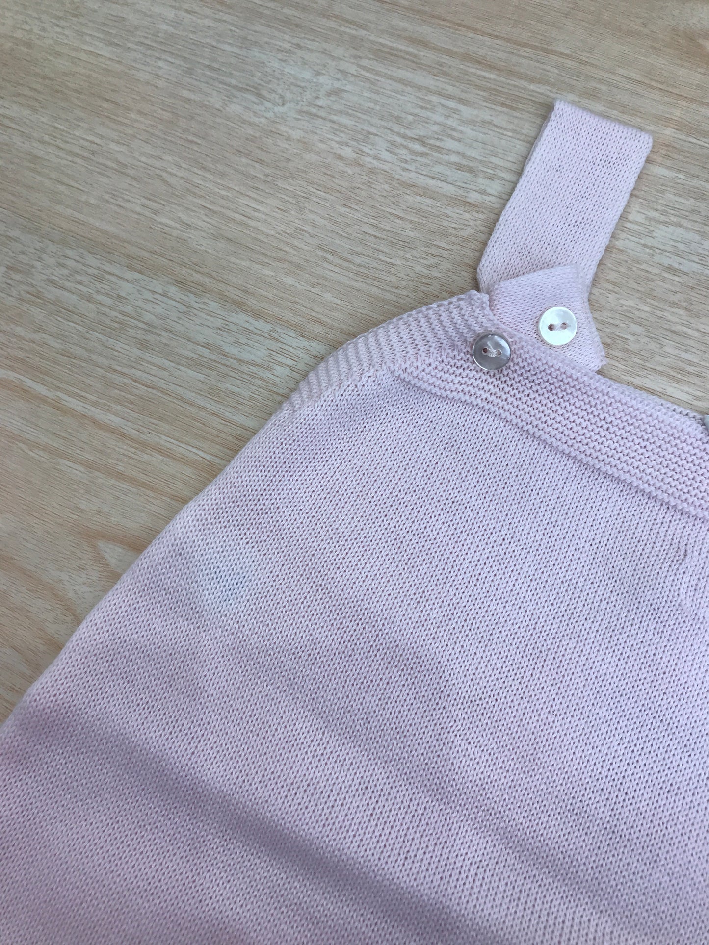Salopette Baby Lord in filo rosa con bretelle con bottoncini