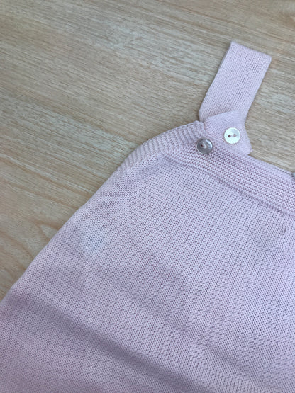 Salopette Baby Lord in filo rosa con bretelle con bottoncini